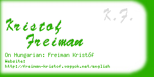 kristof freiman business card